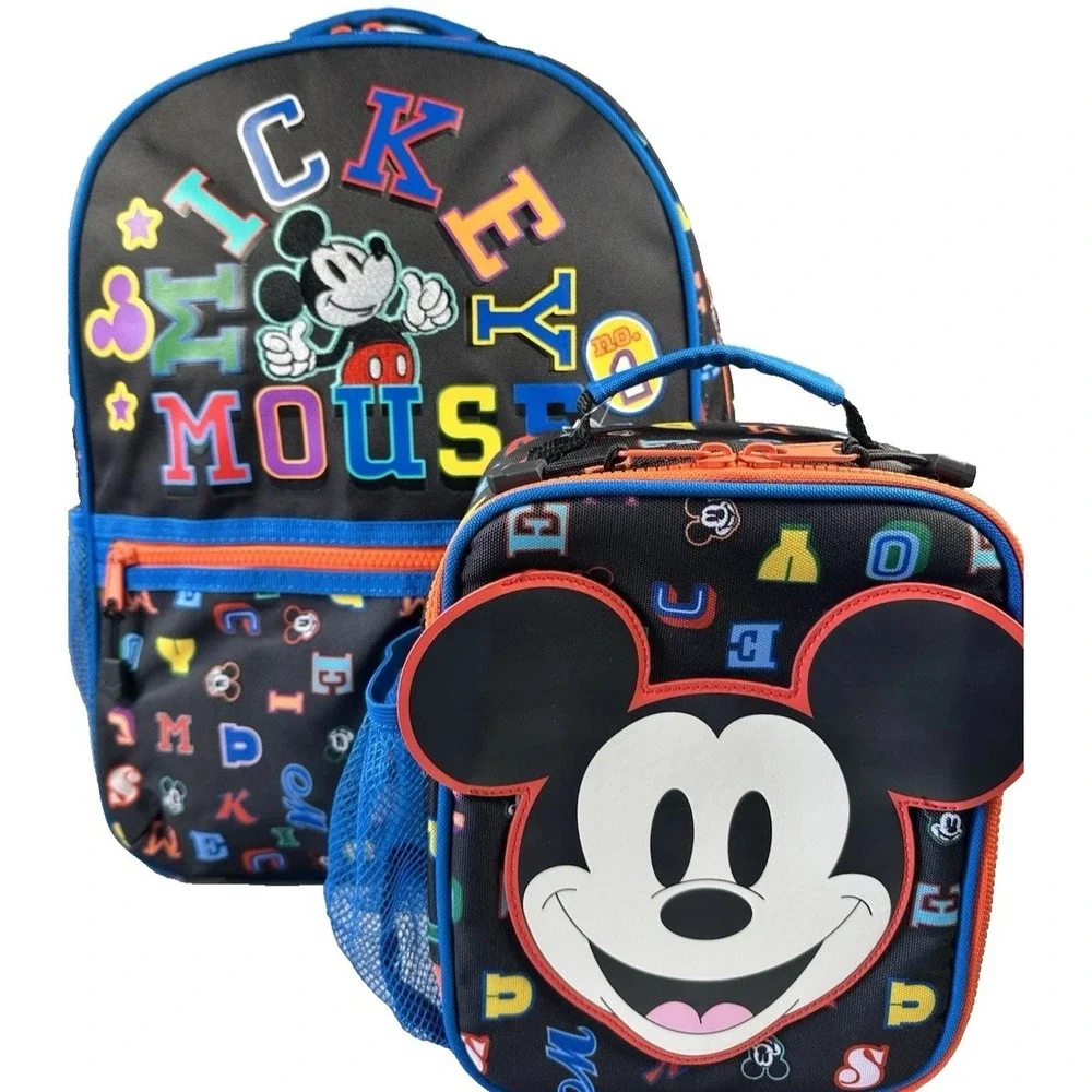 Disney Mickey Mouse Kids Backpack and Lunch Bag Set New With Tags